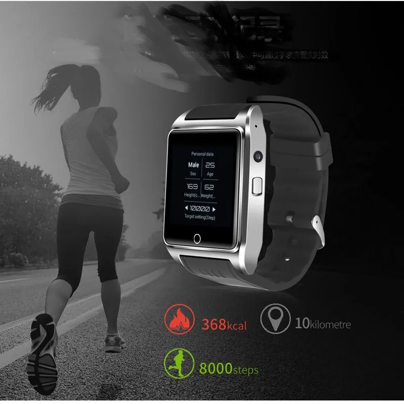 WIFI Smart Watch 512MB/4GB w/Facebook/Twitter/WhatsApp Bluetooth 4.0 Smartwatch w/ Camera Pedometer SIM Card Phone Call